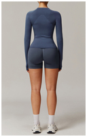 Ensemble de yoga vert olive pour femme, respirant à l'avant, extensible dans les quatre sens, en nylon et élasthanne, haut très extensible, short et leggings, 2 pièces, pour la gym et le fitness