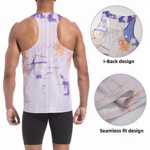 เสื้อกล้ามวิ่งออกกำลังกายสำหรับผู้ชาย ขายส่ง ระบายอากาศได้ดี น้ำหนักเบา พิมพ์ลายแบบ Sublimation เหมาะสำหรับงานวิ่ง งานเทศกาลดนตรี และการแข่งขันมาราธอน - Product Image 2