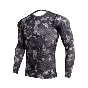 Chemise de performance à manches longues en spandex et nylon avec logo personnalisé pour MMA, BJJ et entraînement - Product Image 3