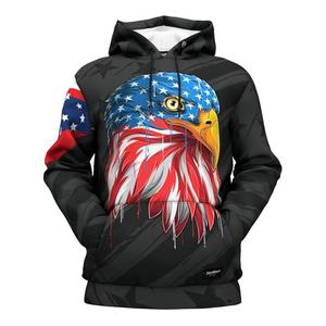 Sweat-shirt à capuche pour homme avec imprimé drapeau américain, pull à capuche bleu en polyester tricoté, style automne, sweat-shirt à sublimation pour homme - Product Image 4