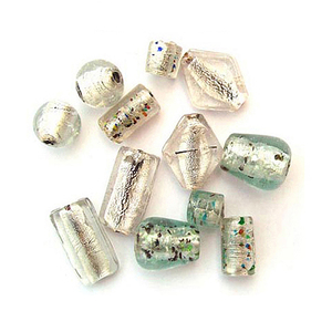 Perles en verre fantaisie blanches de qualité supérieure, à gros trous, pour la fabrication de bijoux, bracelets, colliers et accessoires de bricolage - Product Image 1