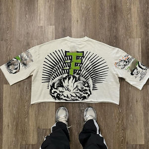 T-shirt Homme Personnalisé en Molleton Épais à Épaules Tombantes, Coupe Oversize, Ourlet Brut, Séchage Rapide, Respirant, Coupe Boxy - Product Image 2