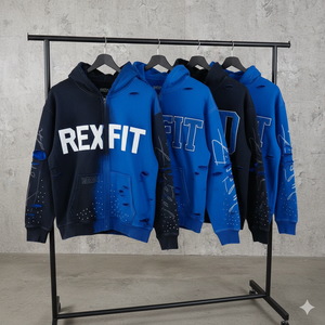 Sweats à capuche délavés à l'acide, effet usé, avec logo sérigraphié, coupe oversize, en molleton épais 500 GSM, personnalisables avec strass - Product Image 5