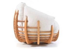 Sofá Curvo de Madera de Teca Sólida Japonesa de Lujo, Cómodo y Moderno para Sala de Estar Interior, Muebles de Diseño Personalizado - Product Image 2
