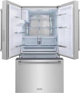 Muebles de Cocina y Baño de 36 pulgadas 28.9 cu. pies cúbicos Puerta francesa de profundidad estándar, con doble dispensador de hielo en acero inoxidable resistente a las huellas dactilares. - Product Image 2