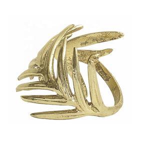 Rond de Serviette Vintage Feuille d'Or Vaisselle Tissu Papier Métal Rond de Serviette Salle à Manger Décor Hôtel Restaurant Rond de Serviette Décoration - Product Image 3