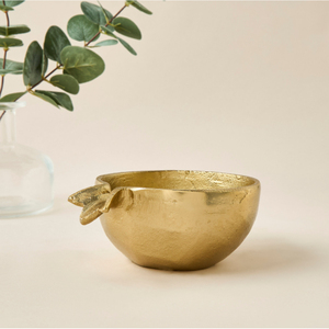 Mini-bol décoratif en forme de grenade dorée, plat de service texturé en métal pour noix, centre de table, plateau à apéritifs - Product Image 3