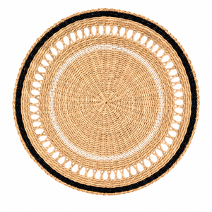 Sous-plat tressé bohème en rotin de 33 cm de diamètre, résistant à la chaleur, pour table en bois ou en verre - Product Image 1