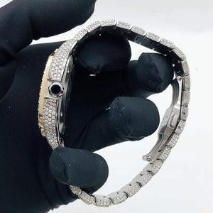 Reloj Mecánico Cuadrado de Acero Inoxidable con Cristal de Zafiro, Personalizable con Moissanita VVS, Edición Limitada de Lujo para Fiestas de Raperos - Product Image 4