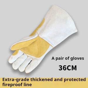 Nuevos Guantes de Trabajo de Cuero para Soldadura al por Mayor de Pakistán, Guantes de Seguridad de Piel de Vacuno/Cuero Dividido, Guantes de Soldadura de Cuero a Precio Económico OEM - Product Image 2