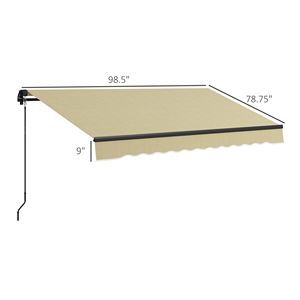 Tenda da Patio Beige 8x6.5 ft con Protezione UV e Telaio in Alluminio per Terrazza, Balcone, Giardino - Product Image 3