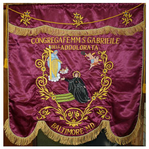 Bandera Colgante Bordada a Mano con Hilo Dorado de Alta Calidad, con Flecos Dorados, Bandera Publicitaria con Plumas, Bandera de Playa con Impresión - Product Image 1