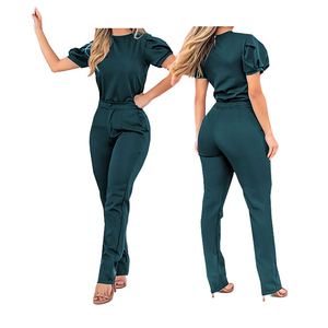 Ensemble de blouses médicales haut de gamme pour femmes, blanc et bleu marine, col en V, manches courtes, pantalon uniforme, tenue d'hôpital, coton et polyester tissé - Product Image 3