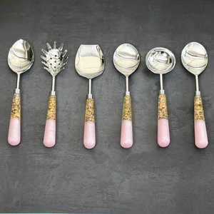 Vaisselle de fête de luxe en acier inoxydable, jetable, faite à la main en Inde, forme et taille personnalisées, résistante à l'eau, de qualité alimentaire, argentée, design élégant - Product Image 6