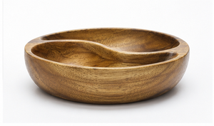Tazón de Servir Rústico Hecho a Mano de Madera de Acacia Yin Yang con Compartimentos Divididos, Duradero, Ecológico, Seguro para Alimentos, con Revestimiento Pulido, Bonito - Product Image 4