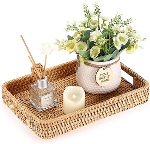 Bandeja de Servir Rectangular Plegable de Ratán Boho Hecha a Mano, Decoración de Mesa Ecológica con Madreperla, Fabricada por KingCraftViet - Product Image 4