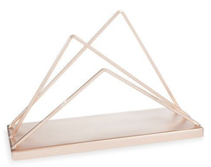 Creative 2 Slot Iron Napkin Holder with Round Base Rose Gold Copper <b>Paper</b> Dispenser Stand for <b>Kitchen</b> Countertop Napkin Holder - Product Image 6