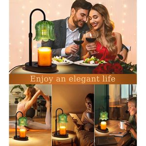 Lampe chauffe-cire en forme de fleur avec minuterie, lumière à intensité variable et sans flamme, brûleur de bougies tulipe, diffuseur de parfum sans flamme - Product Image 2