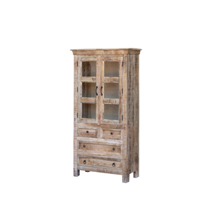 Armario de Madera de Diseño Clásico, Vintage, Moderno y Antiguo, Tamaño Mediano, con 2 Cajones Pequeños y 2 Grandes, Portátil, Apto para Oficina en Casa - Product Image 3
