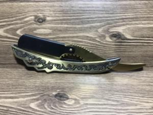 Navaja de Afeitar Profesional para Barbería, de Acero Inoxidable Sólido con Logotipo Personalizado, con Hoja Expuesta - Product Image 5