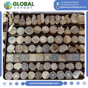 Tampons en bois de henné écologiques haut de gamme, modernes et élégants, motifs floraux/mandalas, mini blocs d'impression pour loisirs créatifs DIY - Product Image 6