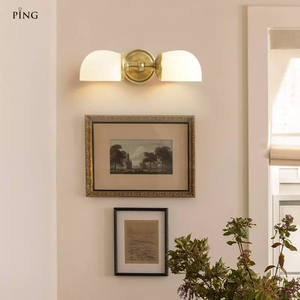 Applique <span class=keywords><strong>da</strong></span> <span class=keywords><strong>Parete</strong></span> Vintage a 2 Luci <span class=keywords><strong>con</strong></span> Paralume in Vetro Bianco Latte, <span class=keywords><strong>Lampada</strong></span> <span class=keywords><strong>da</strong></span> <span class=keywords><strong>Parete</strong></span> a Doppio <span class=keywords><strong>Braccio</strong></span> per Soggiorno, Sala <span class=keywords><strong>da</strong></span> Pranzo, Camera <span class=keywords><strong>da</strong></span> Letto - Product Image 1