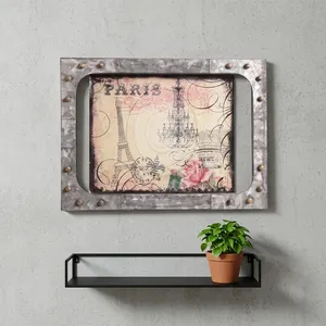 Cadre photo rectangulaire en fer et verre, design artisanal, décoration d'intérieur, cadeau de mariage PF999 - Product Image 4