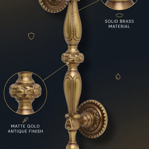 Poignée de porte moderne en laiton massif Baron |   Poignée de porte d'entrée vintage de luxe |   Matériel de quincaillerie de porte d'hôtel durable pour l'extérieur - Product Image 5