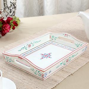Luxury Decorative MDF Turquoise Wooden Serving Tray <b>With</b> Handles Hand Painted Nesting <b>Storage</b> Display Tray For <b>Coffee</b> <b>Table</b> Use - Product Image 6