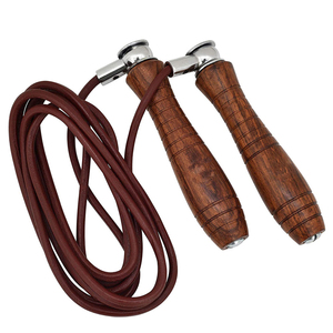 Cuerda de Saltar de Boxeo de Alta Calidad con Mango de Madera y Cuero, Portátil, Longitud Ajustable para el Hogar y el Gimnasio - Product Image 2