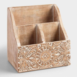 Modern Acacia Wood Cutlery Holder <b>Caddy</b> <b>Kitchen</b> Utensil Organizer Customizable Spoons Forks Knives Holders - Product Image 4