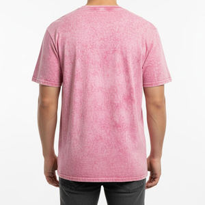 Camiseta con efecto acid wash para hombre, estilo retro, desgastada, de algodón suave, ligera, transpirable, ideal para entrenamiento en el gimnasio, uso diario y moda. - Product Image 2