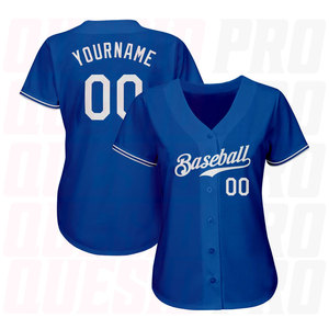 Professional Custom Baseball Jersey Team Silk <b>Screen</b> Printing Customised Logo Printing OEM Royal White Authentic Baseball Jersey - Product Image 2