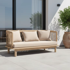 Canapé d'extérieur Lara 2 places en teck de qualité supérieure, mobilier de jardin et de terrasse pour les distributeurs étrangers, marché d'exportation en gros - Product Image 2