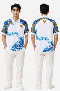 เสื้อโปโลซับลิเมชั่นสั่งทำพิเศษ ลายซัมเมอร์ไวบ์ แห้งเร็ว ผลิตจากโพลีเอสเตอร์ ชุดยูนิฟอร์มกีฬา ผู้ผลิต OEM - Product Image 3