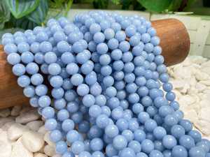 Perles rondes lisses en angelite bleue naturelle AA, 4 mm, 6 mm, 8 mm, 10 mm, 12 mm, pierres précieuses en vrac pour la fabrication de bijoux - Product Image 5
