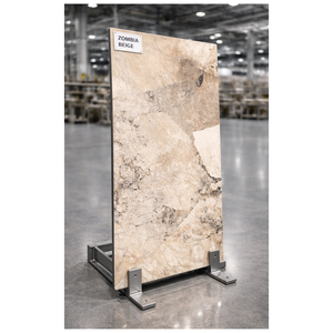 กระเบื้องพอร์ซเลนสีเบจ ดีไซน์ใหม่ ขนาด 600x1200 มม. ผิวเงา หนา 8 มม. กันลื่น ใช้ปูพื้นและผนังห้องนอน ห้องนั่งเล่น - Product Image 1