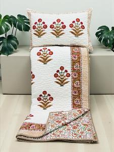 Elegante Edredón Ligero Reversible Estampado a Mano con Flores Pastel, de Algodón, Compra Directa del Proveedor al por Mayor - Product Image 2