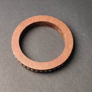 Brazalete de Madera Natural de Lujo con Borde de Perlas Incrustadas - Brazalete de Madera con Materiales Mixtos Únicos - Estilo Boho-Chic Femenino - Product Image 3