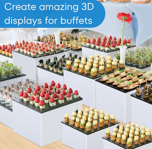 Elevador de pasteles y repostería de plástico rectangular moderno y económico 2025 para exhibir en tiendas de panadería y eventos festivos - Product Image 4