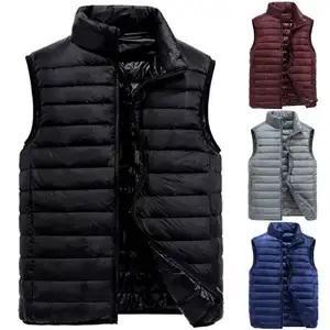 Nouvelle conception de vestes matelassées sans manches de qualité supérieure, logo personnalisé, fermeture éclair, veste matelassée à bulles pour hommes - Product Image 2