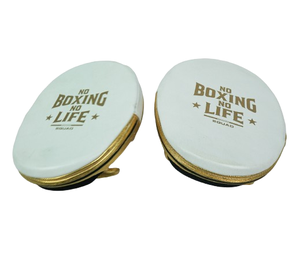 No Boxing No Life Guantes de Boxeo Profesionales Blancos y Dorados, Guantes de Entrenamiento de Cuero Original Duradero CP-FM-07 - Product Image 6