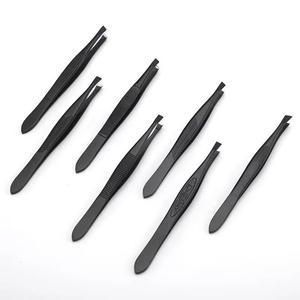 Ensemble de pinces à cils en acier inoxydable de précision Morje, pointes lisses, couleur noire, pour usage esthétique - Product Image 5