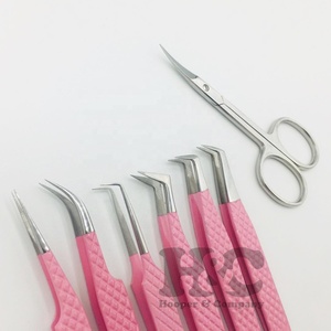 แหนบขนตาสีชมพูแบบใหม่แหนบต่อขนตาปลอมแบบยั่งยืนแหนบแบบหัวใจพร้อมกระจกติดขนตา - Product Image 6