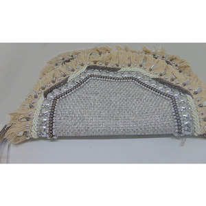 Bolso de Mano de Noche Estilo Bohemio Tribal Indio Banjara, con Forro de Satén, Diseño Étnico, Patrón Geométrico, Hecho a Mano - Product Image 3