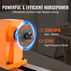 Torno de Madera de Sobremesa de 0.5 HP y 370W, Dimensiones de 10x18 Pulgadas, 5 Velocidades Ajustables, Ofrece Potencia de Motor para Trabajos Creativos en Madera - Product Image 5