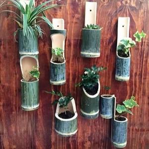 Jardinière murale en bambou, pot à fleurs en tube de bambou naturel, taille personnalisée, support mural pour plantes en bambou, décoration de jardin - Product Image 6