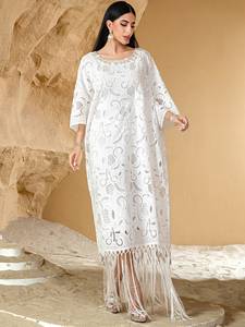 Abaya en dentelle pour femmes, robe musulmane, abaya de Dubaï, vente en gros d'abayas, abaya de luxe, abaya modeste, robe abaya Dubaï, logo personnalisé OEM ODM - Product Image 4
