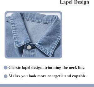 Veste en jean décontractée pour homme, en coton, pour l'hiver, le printemps et l'automne, à manches longues et style débardeur, avec nombril apparent - Product Image 6