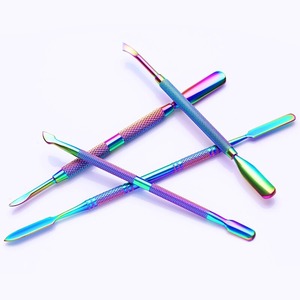 1 Pince à ongles droite, Repousse-cuticules, Bâtonnet de retrait de gel, Outils de manucure en acier inoxydable pour nail art - Product Image 5